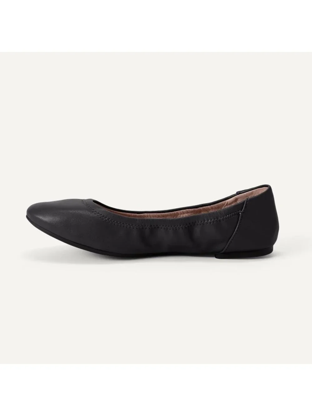 Amazon Essentials Women's Black Faux Leather Synthetic Comfortable Slip On Flats